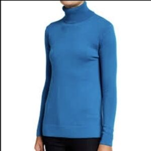 Neiman Marcus Teal Turtle Neck Cashmere Collection Sweater